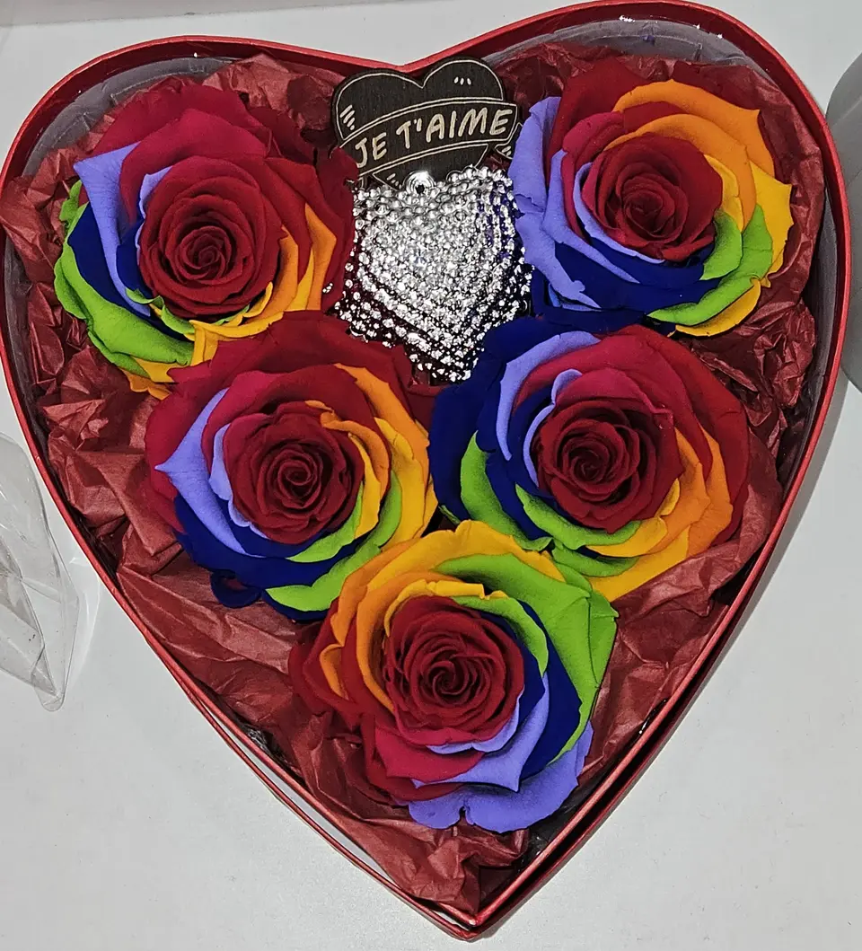 Coffret cœur de roses éternelles
